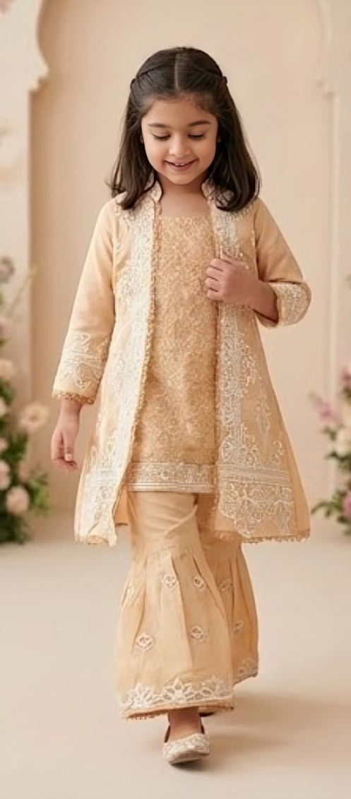 Aylin Lace Anarkali Set – Soft Beige Glow